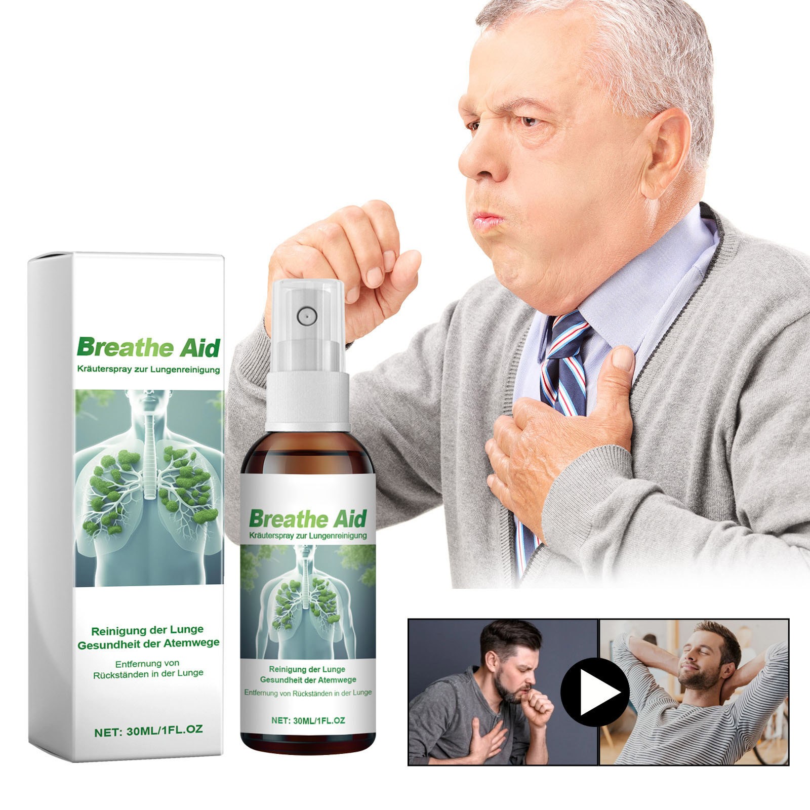 LPSSTORE Body Spray Body Throat Irritation Breath Cleansing Oral Spray 30ml 1fl.oz